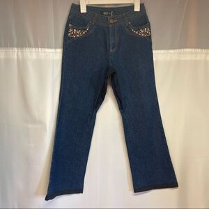 Carven Paris floral embroidered flare Jeans designer jeans